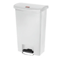 乐柏美 Rubbermaid 1883557 塑料前踏板式垃圾桶50L,白色 1件