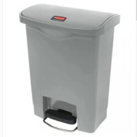 乐柏美 Rubbermaid 1883606 前踏式塑料踏板式垃圾桶90L 灰色 1个