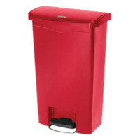 乐柏美 Rubbermaid 1883566 塑料前踏板式垃圾桶50L,红色 1件