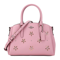 COACH 蔻驰 奢侈品 女士玫瑰粉红色皮革手提单肩斜挎包 F72833 SV/QU