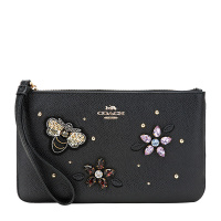 COACH 蔻驰 奢侈品 女士迪士尼黑暗童话系列黑色皮革长款手拿包零钱包 F72884 IMBLK