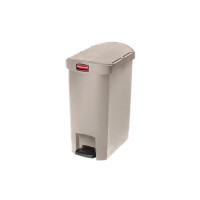 乐柏美 Rubbermaid 塑料侧踏板式垃圾桶50L,米色