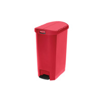 乐柏美 Rubbermaid 塑料侧踏板式垃圾桶50L,红色