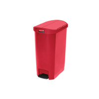 乐柏美 Rubbermaid 塑料侧踏板式垃圾桶90L,红色