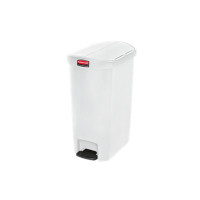 乐柏美 Rubbermaid 塑料侧踏板式垃圾桶90L,白色