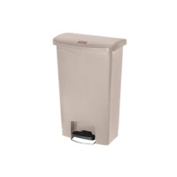 乐柏美 Rubbermaid 塑料前踏板式垃圾桶50L,米色