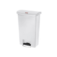 乐柏美 Rubbermaid 塑料前踏板式垃圾桶50L,白色