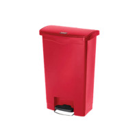 乐柏美 Rubbermaid 塑料前踏板式垃圾桶50L,红色