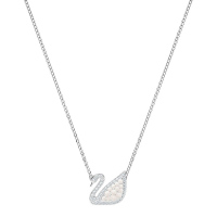 SWAROVSKI 施华洛世奇 女士白色镀铑标志性人造水晶天鹅吊坠项链5416605