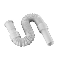 GTF 加长下水管洗脸盆管道软管洗手台盆下水器配件排水管洗脸池 白色硅胶头下水管