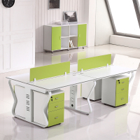 富和美办公家具桌椅组合双人位二人位钢架屏风(不含柜椅)