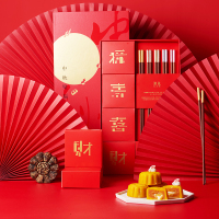 SCP 五彩中秋月饼礼盒 SCP-10617 流心五彩中秋款(筷子+月饼) (100套起订)