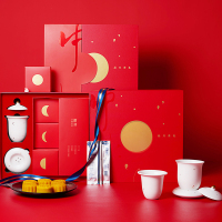 SCP 赏月月饼礼盒 SCP-10621 品月茶礼中秋纪念版（茶具+月饼） （100套起订）