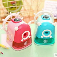 得力(deli)海军 魔幻船舵卡通削笔器 创意可爱手摇卷笔刀 铅笔刨刀 多功能削笔机/蓝色带指南针