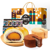 分3包发 礼包10(轩妈家蛋黄酥红豆口味2盒+斯戈夫提拉米苏蛋糕+塞翁福 皇牌坚果干炒货礼盒)