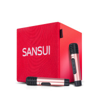 山水SANSUIK17电视无线话筒手机麦克风家庭ktv音响全名k歌手机电脑通用话筒卡拉ok会议旗舰版红色双话筒