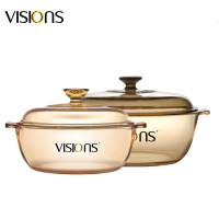 康宁(VISIONS) 高清系列透明套锅3L汤锅+2L透明锅 汤锅煮锅晶彩透明家庭套组