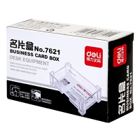 得力(deli) 7621 名片座/透明塑料名片盒/桌面名片收纳座 1个装