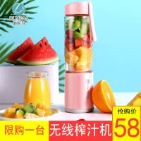 伯乐马LD-530B便携式充电款榨汁机家用水果小型充电榨汁杯瓷白