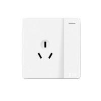 德力西(DELIXI)开关插座面板 CD821系列 16A三孔空调插座带一开双控开关 时尚白