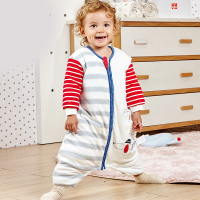 好孩子婴儿睡袋春夏款加厚全棉宝宝分腿式可拆袖新生儿童防踢被红袖80CM BQ1563059104000*1