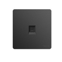 德力西(DELIXI)开关插座面板 CD821系列 八芯网络电脑插座 磨砂黑纯平大板