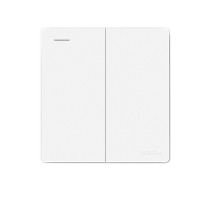 德力西(DELIXI)开关插座面板 CD821系列 双开二开单控开关 时尚白纯平大板