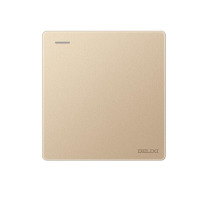 德力西(DELIXI)开关插座面板 CD821系列 单开一开双控开关 香槟金纯平大板