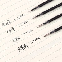 当季新品 得力(deli)0.5mm黑色中性笔笔芯 蓝色全针管水笔签字笔红色替芯 黑色 20支/盒 S207