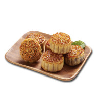 桃源村荷韵月饼礼盒(蛋黄沙莲蓉月饼60g*2金丝贡枣月饼60g*2红豆沙月饼60g*2浓情紫薯月饼60g*2)