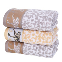 洁丽雅 纯棉吸水豹纹加厚毛巾 8108 颜色随机