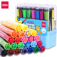 得力 70654 24色 大容量印章可洗水彩笔 蓝