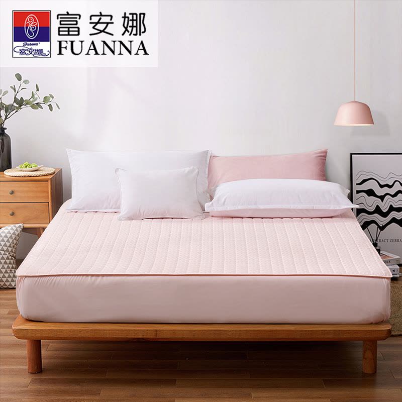 富安娜(FUANNA)家纺床垫 床褥子保护床垫时尚条纹单人双人床护垫床上用品图片