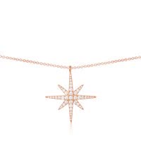 APM MONACO 粉金色女士 时尚饰品气质星星S925纯银镶晶钻海星吊坠项链镶晶钻流星银吊坠项链 RP9606OX