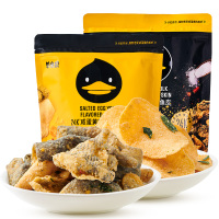 单身粮网红零食 咸蛋黄味鱼皮50g+咸蛋黄味鲜切薯片50g
