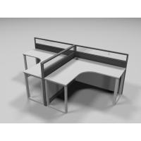 标灿屏风桌 1400*2800*750 白色