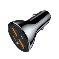 乐默(LOOMOO)车载充电器 迷你车充双USB汽车手机充电器 3.4A车载充电器