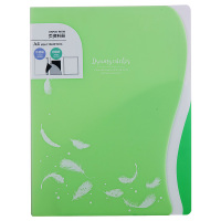 得力 资料册A4透明插页袋文件夹20/30/40页多层学生乐谱试卷夹 绿色 30页资料册72381