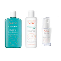 【法国原装进口】Avene雅漾 油失无孔三步骤 （洁肤凝胶 200ML+爽肤水200ML+精华露30ML）