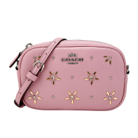 COACH 蔻驰 奢侈品 女士玫瑰粉红色皮革腰包单肩斜挎包女