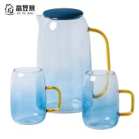 富昱景 北欧云石冷水壶家用耐热耐高温玻璃水壶凉水壶水杯凉杯套装