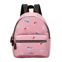 COACH 蔻驰 奢侈品 女士迪士尼黑暗童话系列玫瑰粉红色皮革双肩包 F72817 SVOSM