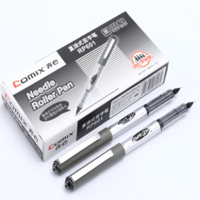 齐心(COMIX)针管型直液式走珠笔水性笔签字笔黑笔中性笔 rp601