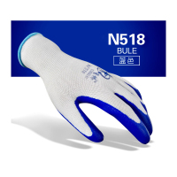 XINGYU/星宇 十三针白尼龙丁腈涂掌手套 N518 M(均码) 蓝色涂层（单位：副）