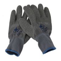 XINGYU/星宇 十三针尼龙乳胶皱纹半浸手套 L518 均码(8码) 灰色涂层 (单位:双)