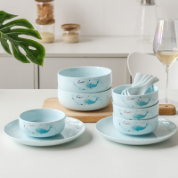 唯都 设计时尚 清新格调健康 鲸鱼餐具 W-F112蓝色