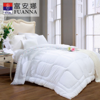 富安娜FUANNA家纺透气柔软加厚保暖被芯单人双人床冬厚二合一被子四季被纤维被 婉悦四季被白1.8m床(230*229)
