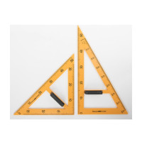 爱克赛 YC 木质 三角板套装 量角器 直尺 圆规教具盒