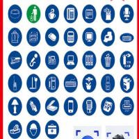 AT 物品定位贴桌面物品定位定置标识 垃圾桶 1个 10cm 绿色