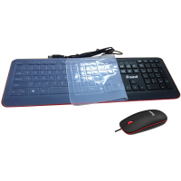 方正(iFound)F6101键鼠套装 有线键盘鼠标套装 办公商务键盘巧克力超薄笔记本键盘台式电脑键盘送键盘膜 黑红